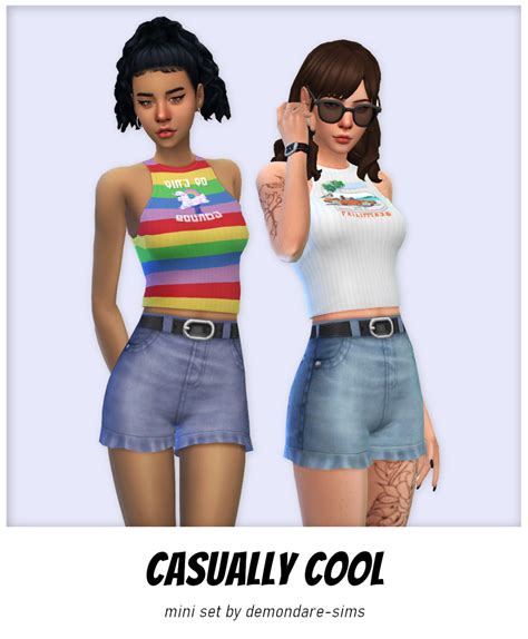 Casually Cool Mini Set Sims 4 Clothing 2000s Clothes Sims 4 Cc Packs