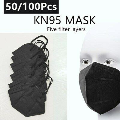 pcs black kn face mask  layer cover protection respirator