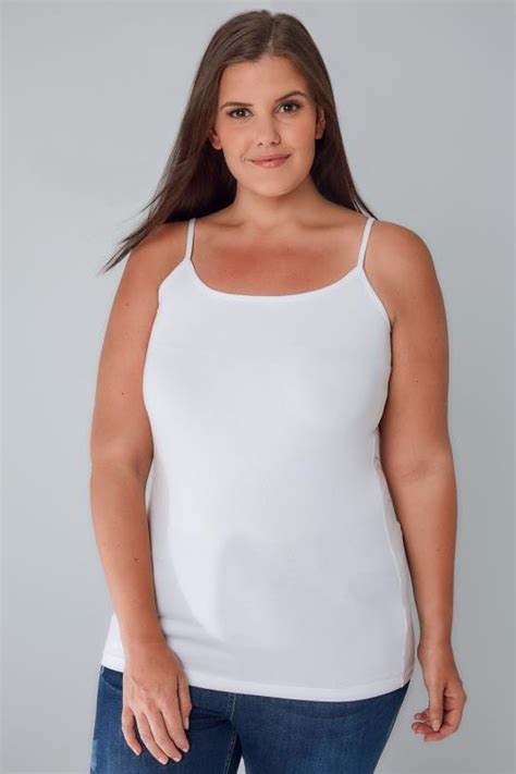 White Cami Vest Top Plus Size 16 To 36