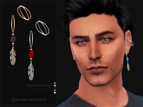 Liberty Male Earrings Left The Sims 4 Catalog