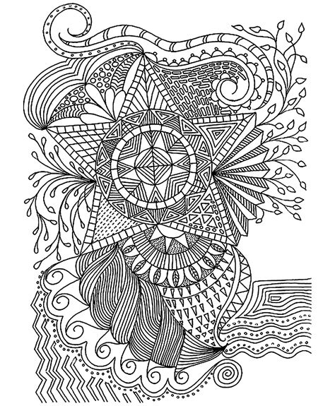 Little town in winter by mashabr. Flowers stars - Flowers Adult Coloring Pages