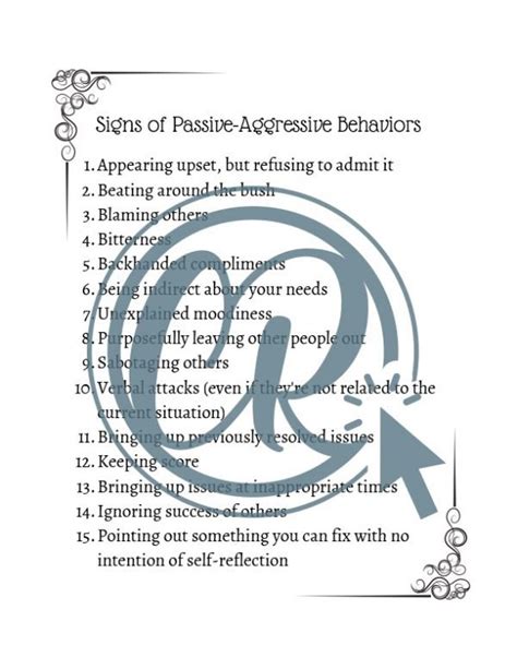 Signs Of Passive Aggressive Behaviors Clinicians Resource