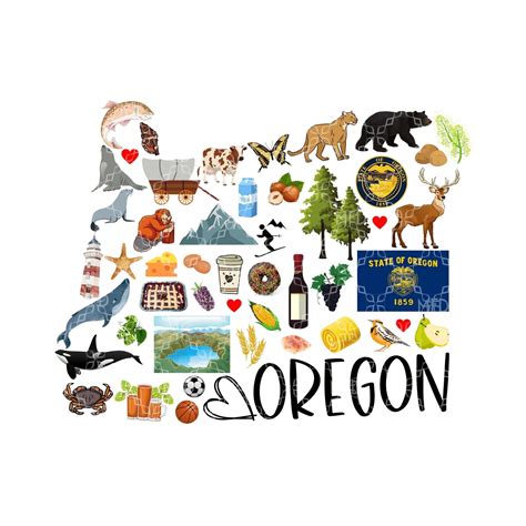Oregon PNG State of Oregon Symbols Digital Download the - Etsy | State