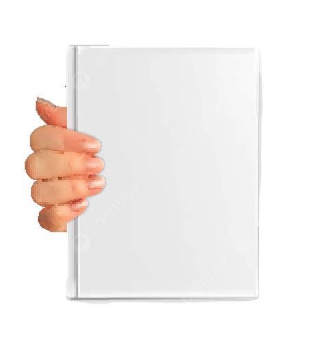 An Illustration Of A 3d Hand Silhouette Holding A Blank White Book In A