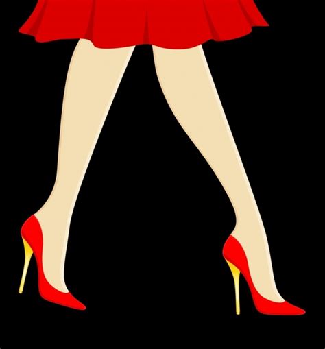 Footwear Fashion Background Woman Legs Icon Decor Vectors In Editable