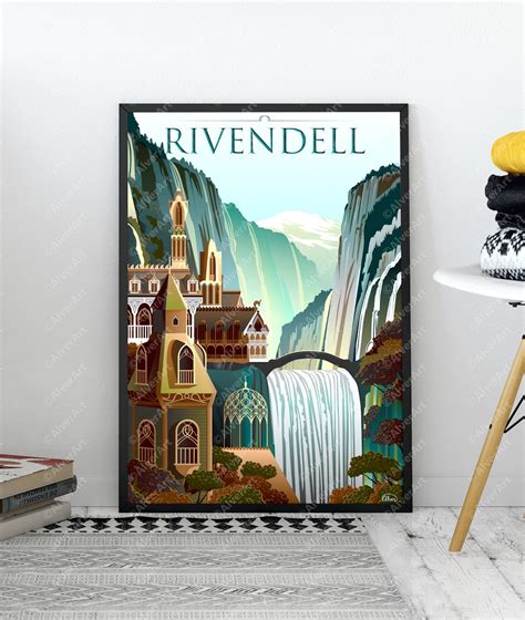 Rivendell Poster Lord Of The Ring Poster Lotr Print Tolkien Etsy
