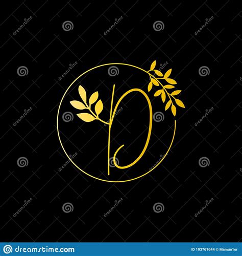 D Gold Letter And Gold Leaf Logo Design D Letter Golden Initial Luxury Boutique Nature Floral
