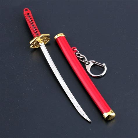Mini Katana Sword Knife Keychain And Stand Anime Ninja Etsy