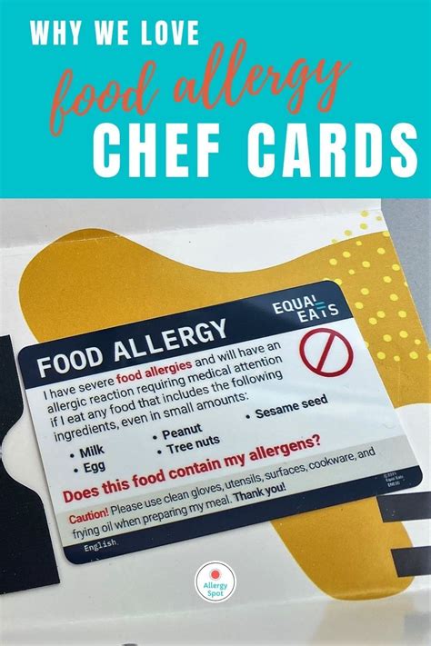 Why We Love Food Allergy Chef Cards Allergy Spot Chef Card Food