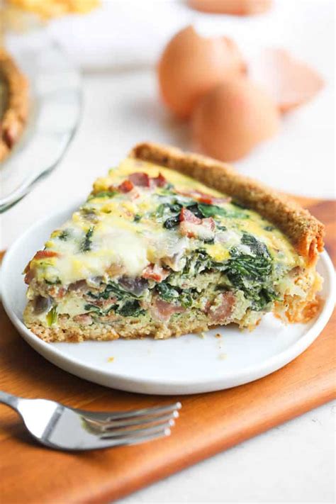 Healthy Spinach Bacon Quiche Erin Lives Whole