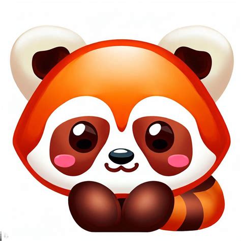 Cute Red Panda Emoji 文心aigc