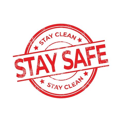 Premium Vector Red Stay Safe Stay Clean Rubber Stamp