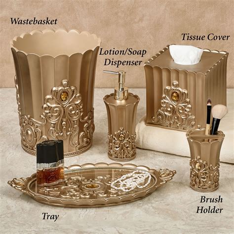 Opulence Champagne Gold Jeweled Bath Accessories Bath Accessories