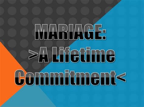 Marriage A Lifetime Commitment