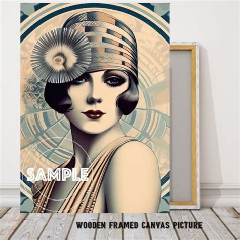 Art Deco Canvas Picture Art Deco Lady Wall Art Unframed Prints Also