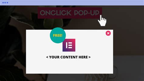 How To Create An Onclick Pop Up In Elementor Elementor Modal Popup