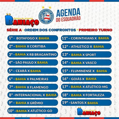 O que há de melhor de programação cultural; CBF divulga tabela de jogos do Bahia no Brasileirão 2020 - Bahiaço