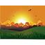 Clouds Birds Sunset Vector Art Grass Wallpapers HD / Desktop And Mobile 