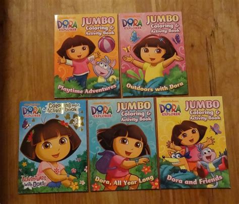 Dora The Explorer Lot Of 5 Jumbo Coloring And Activity Books New