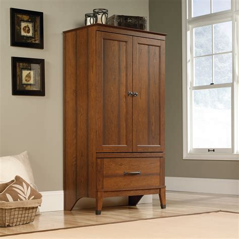 Wide Armoire Wardrobe Closet Dresser Jewelry Clothing Wood Drawer Tall