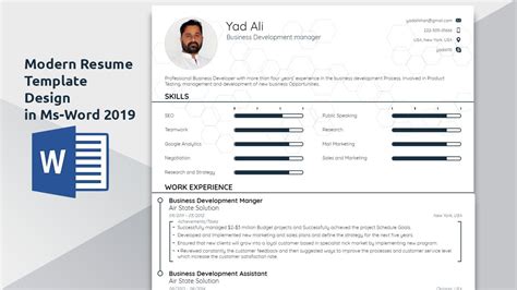 How To Create An Awesome Modern Resume Template In Ms Word 2016 Youtube
