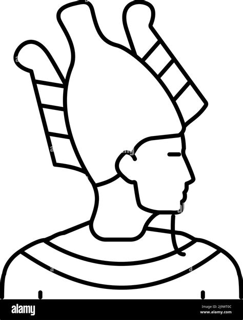 God Egypt Osiris Line Icon Vector Illustration Stock Vector Image And Art Alamy
