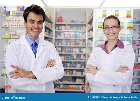 Portrait Of Pharmacists At Pharmacy Stock Image Image Of People Copy