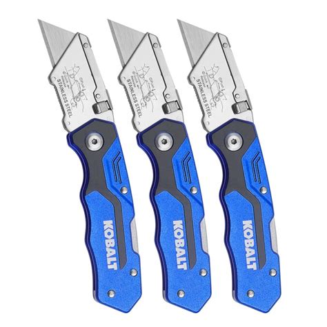 Kobalt Kobalt 3pk Lockback Knife 18mm 3 Blade Folding Utility Knife In