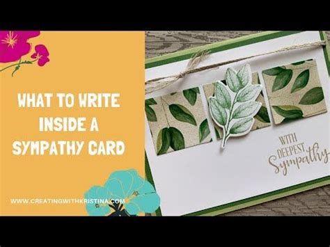 How to sign a sympathy card. What to write in a handmade sympathy card - YouTube ...