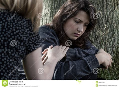 Woman Comforting Her Sad Friend Stock Photo Image Of Assistance