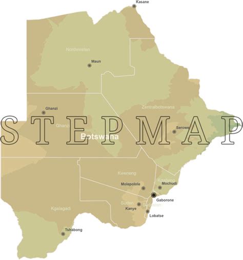 Sie selbst haben seit dem frühjahr 2019 zwei arbeitgeber, den deutschen olympischen sportbund und die botswana football association. StepMap - Landkarte Botswana (inkl. Hauptstadt ...