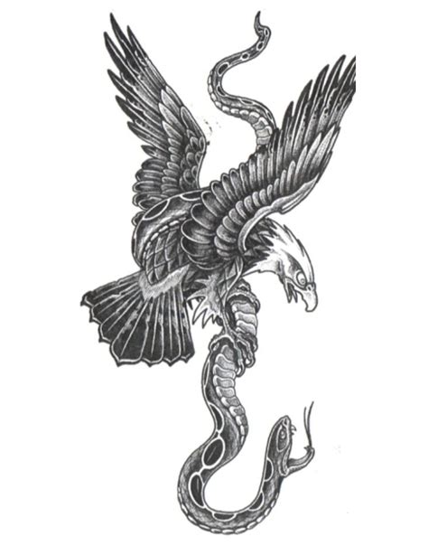 Top 198 Eagle And Snake Tattoo Design