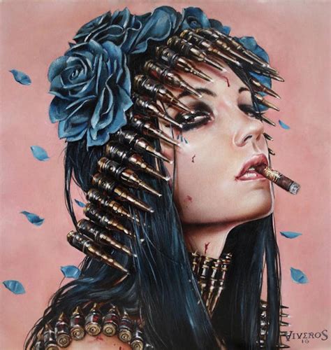 Brian M Viveros Bullet Blues Oil And Acrylic On Maple Wood