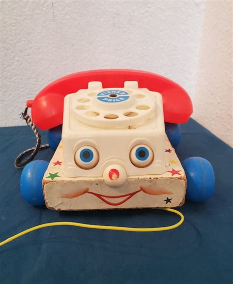 Vintage 1961 Fisher Price Chatter Phone Rotary Telephone Pull Etsy