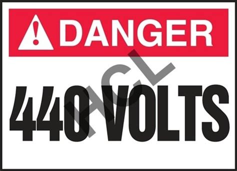 Danger Label 440 Volts Hcl Labels