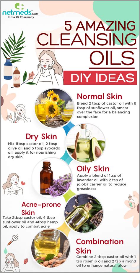 Soothing Cleansing Oils Recipes For Every Skin Type Infogrpahic