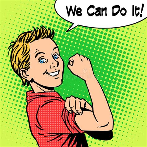 Boy Power Confidence We Can Do It Stock Illustration Illustration Of