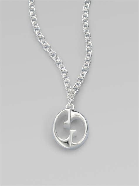 Gucci Sterling Silver 1973 Gg Pendant Necklace In Silver Lyst