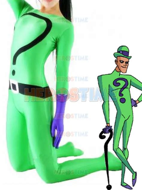 Dc Comics Mr Riddler Green Spandex Costume Lycra Spandex Zentai