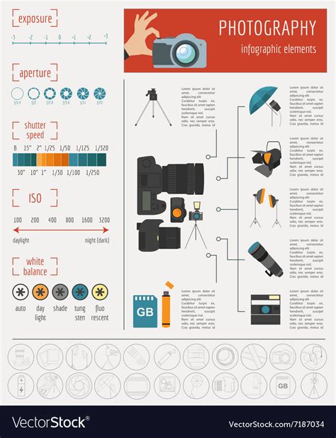 Photography Infographics Set With Photo Camera Vector Image