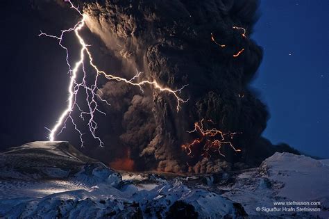 Ash And Lightning Above An Icelandic Volcano July 30 2012 Image