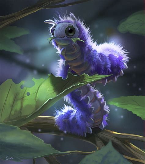 Fuzzy Caterpillar Caroline Soucy Fantasy Creatures Art Mythical