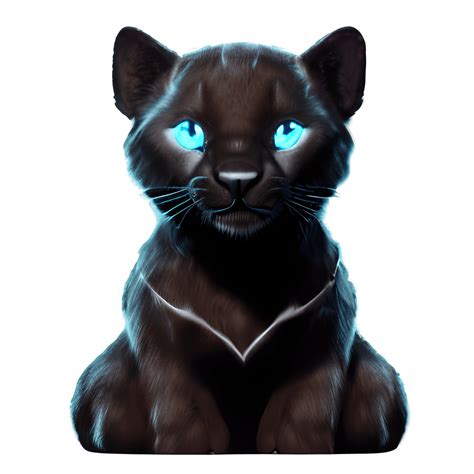 Baby Black Panther Mit Blauen Augen · Creative Fabrica