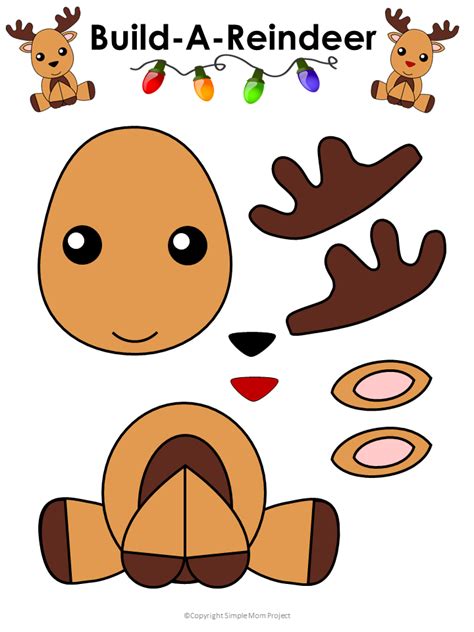 Click And Print This Easy To Make Reindeer Template For Kids Of All