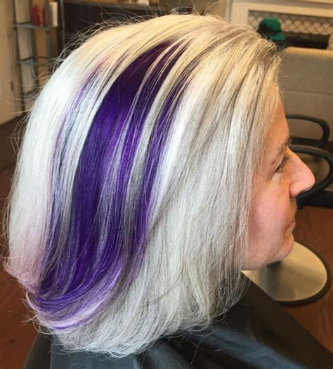 65 Gorgeous Hairstyles For Gray Hair To Try In 2024 Purple Balayage
