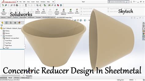 Concentric Reducer Design In Sheet Metal Solidworks Skytech Youtube
