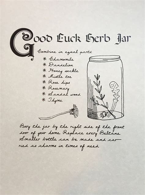 Good Luck Herb Jar Good Luck Spells Witch Spell Book Luck Spells