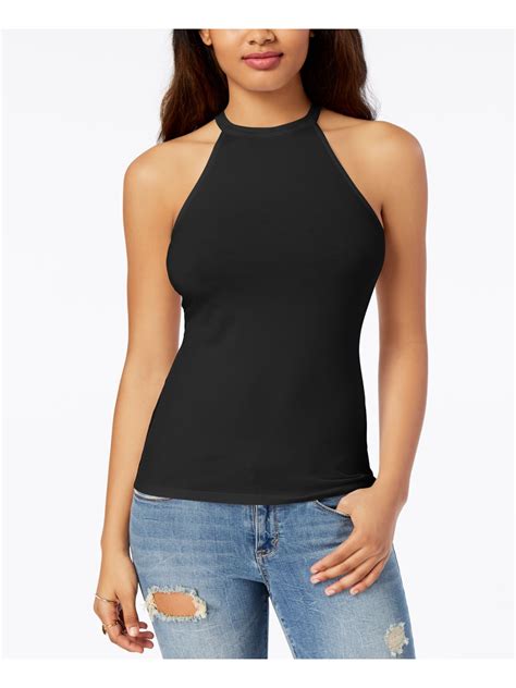 Guess Womens Black Sleeveless Halter Tank Top Size Xs Ebay