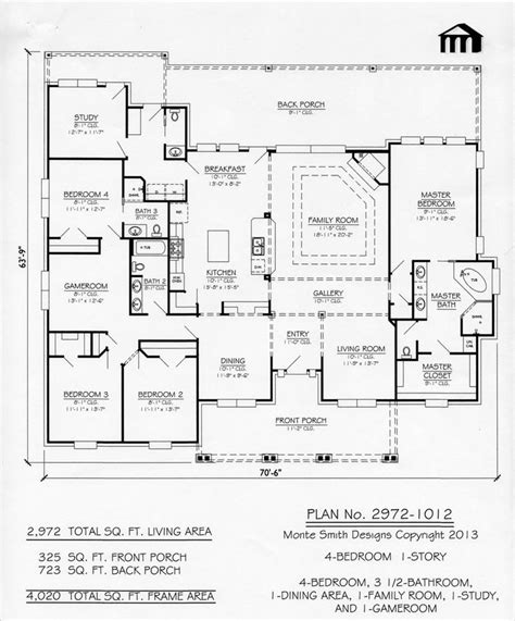 Find 2, 3 & 4 bathroom designs, luxury home blueprints with basement & more! 1 Story, 4 Bedroom, 3.5 Bathroom, 1 Dining Room, 1 Family ...
