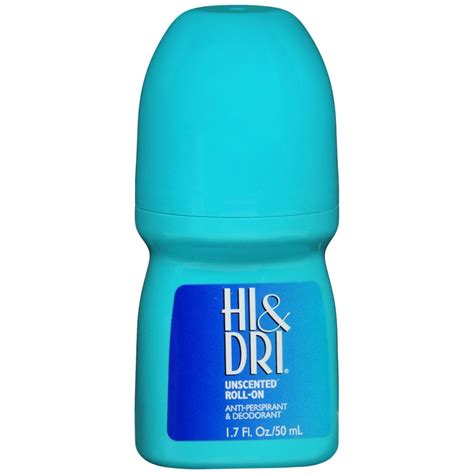 hi and dri anti perspirant and deodorant roll on unscented 1 7 oz doptop